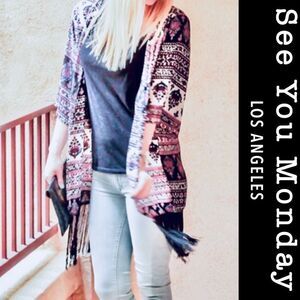 See You Monday fringe Kimono
